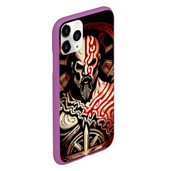 Чехол iPhone 11 Pro матовый Кратос кельтский, цвет: 3D-фиолетовый — фото 2