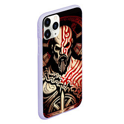 Чехол iPhone 11 Pro матовый Кратос кельтский, цвет: 3D-светло-сиреневый — фото 2