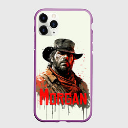 Чехол iPhone 11 Pro матовый Arthur Morgan painting, цвет: 3D-фиолетовый