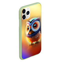Чехол iPhone 11 Pro матовый Яркая совушка, цвет: 3D-салатовый — фото 2
