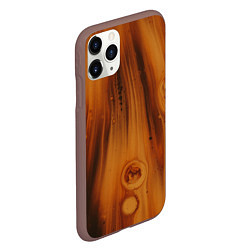 Чехол iPhone 11 Pro матовый Абстрактная огненно-деревянная броня, цвет: 3D-коричневый — фото 2