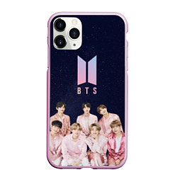 Чехол iPhone 11 Pro матовый BTS starry sky, цвет: 3D-розовый