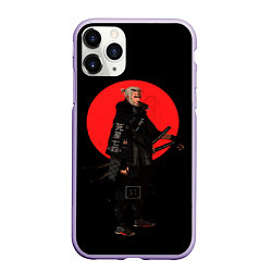 Чехол iPhone 11 Pro матовый The Witcher Геральт самурай