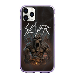 Чехол iPhone 11 Pro матовый Slayer rock monster, цвет: 3D-светло-сиреневый