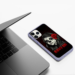 Чехол iPhone 11 Pro матовый Санта Муэрте - Memento Mori, цвет: 3D-светло-сиреневый — фото 2