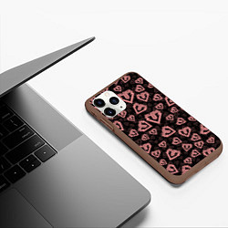 Чехол iPhone 11 Pro матовый Big bang pattern, цвет: 3D-коричневый — фото 2