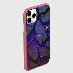 Чехол iPhone 11 Pro матовый Светящаяся неоновая лава, цвет: 3D-малиновый — фото 2