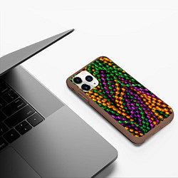 Чехол iPhone 11 Pro матовый Разноцветные буссы, цвет: 3D-коричневый — фото 2