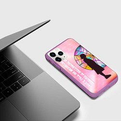 Чехол iPhone 11 Pro матовый Энид Синклер - сериал Уэнсдей - яркая сторона окна, цвет: 3D-фиолетовый — фото 2