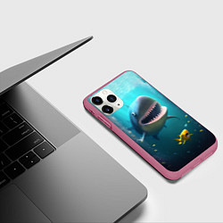 Чехол iPhone 11 Pro матовый Я акула туруру, цвет: 3D-малиновый — фото 2