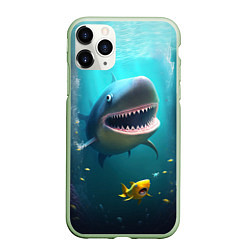 Чехол iPhone 11 Pro матовый Я акула туруру, цвет: 3D-салатовый
