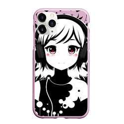 Чехол iPhone 11 Pro матовый Cute anime cupid angel girl wearing headphones