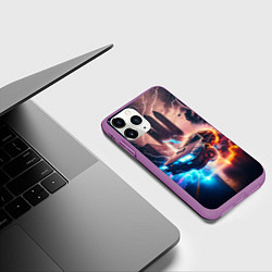 Чехол iPhone 11 Pro матовый Хочу Back to The Home, цвет: 3D-фиолетовый — фото 2