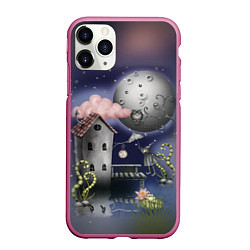 Чехол iPhone 11 Pro матовый Ночная сказка, цвет: 3D-малиновый