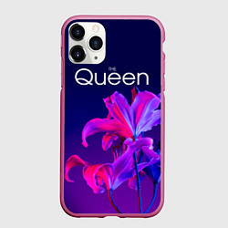 Чехол iPhone 11 Pro матовый The Queen Королева и цветы, цвет: 3D-малиновый