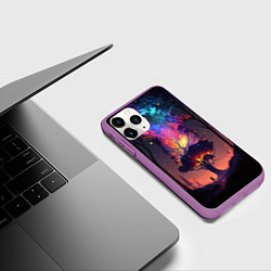 Чехол iPhone 11 Pro матовый Огненное дерево в звездном лесу, цвет: 3D-фиолетовый — фото 2