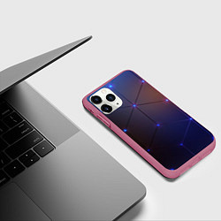Чехол iPhone 11 Pro матовый Неоновая современная броня, цвет: 3D-малиновый — фото 2