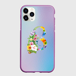 Чехол iPhone 11 Pro матовый Цветочная восьмёрка, цвет: 3D-фиолетовый