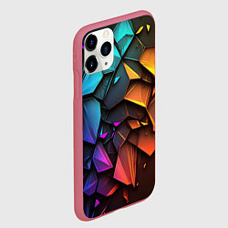 Чехол iPhone 11 Pro матовый Неоновая абстрактная чешуя дракона, цвет: 3D-малиновый — фото 2