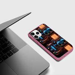 Чехол iPhone 11 Pro матовый Силовой электрический доспех, цвет: 3D-малиновый — фото 2