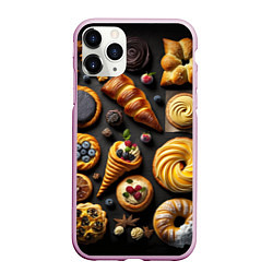Чехол iPhone 11 Pro матовый Сладкая пышная выпечка, цвет: 3D-розовый