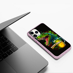Чехол iPhone 11 Pro матовый Бухозавр давай пивосилимся, цвет: 3D-розовый — фото 2