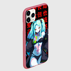 Чехол iPhone 11 Pro матовый Ребекка на красных иероглифах, цвет: 3D-малиновый — фото 2