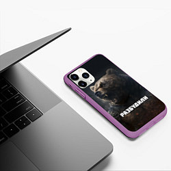 Чехол iPhone 11 Pro матовый Разбудили - медведь, цвет: 3D-фиолетовый — фото 2