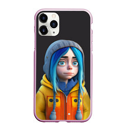 Чехол iPhone 11 Pro матовый Билли Айлиш в мультяшном стиле, цвет: 3D-розовый