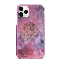 Чехол iPhone 11 Pro матовый Мандала гармонии, фиолетовая, космос