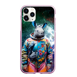 Чехол iPhone 11 Pro матовый Rhino in spacesuit - neural network