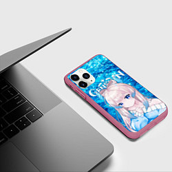 Чехол iPhone 11 Pro матовый Кокоми на фоне воды, цвет: 3D-малиновый — фото 2