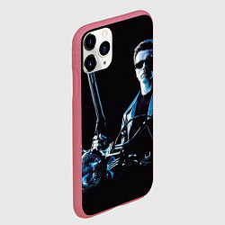 Чехол iPhone 11 Pro матовый Терминатор art, цвет: 3D-малиновый — фото 2