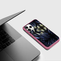 Чехол iPhone 11 Pro матовый Металлический калейдоскоп, цвет: 3D-малиновый — фото 2