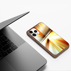 Чехол iPhone 11 Pro матовый Абстрактные светлые лучи из тени, цвет: 3D-коричневый — фото 2