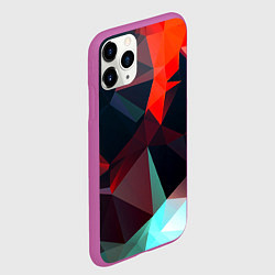 Чехол iPhone 11 Pro матовый Абстрактное стекло осколки, цвет: 3D-фиолетовый — фото 2