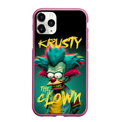 Чехол iPhone 11 Pro матовый Клоун Красти из Симпсонов, цвет: 3D-малиновый