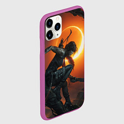 Чехол iPhone 11 Pro матовый Lara Croft, цвет: 3D-фиолетовый — фото 2