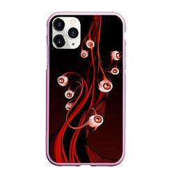 Чехол iPhone 11 Pro матовый Арт глаза красный и черный, цвет: 3D-розовый