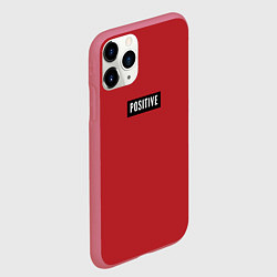 Чехол iPhone 11 Pro матовый Надпись позитив, цвет: 3D-малиновый — фото 2