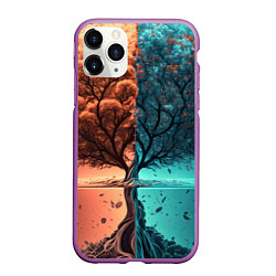 Чехол iPhone 11 Pro матовый Таинственное дерево в озере