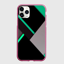 Чехол iPhone 11 Pro матовый Спортивная геометрия линии, цвет: 3D-малиновый