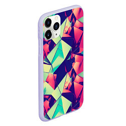 Чехол iPhone 11 Pro матовый Нейро геометрический паттерн, цвет: 3D-светло-сиреневый — фото 2