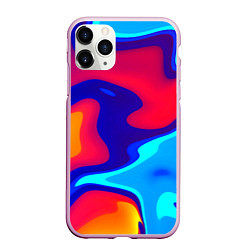 Чехол iPhone 11 Pro матовый Смесь красок ультрафиолет