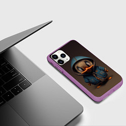 Чехол iPhone 11 Pro матовый Утёнок в капюшоне, цвет: 3D-фиолетовый — фото 2