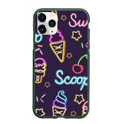 Чехол iPhone 11 Pro матовый Неоновые надписи sweet scoop