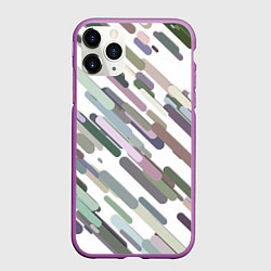 Чехол iPhone 11 Pro матовый Векторный дождь, цвет: 3D-фиолетовый
