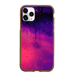 Чехол iPhone 11 Pro матовый Фиолетовый космос, цвет: 3D-коричневый