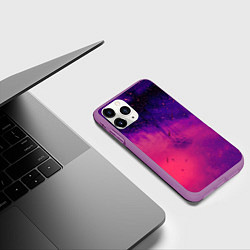 Чехол iPhone 11 Pro матовый Фиолетовый космос, цвет: 3D-фиолетовый — фото 2
