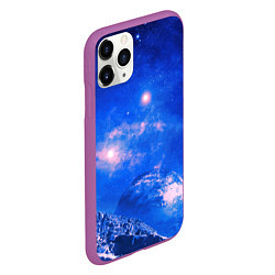 Чехол iPhone 11 Pro матовый Бескрайний космос, цвет: 3D-фиолетовый — фото 2